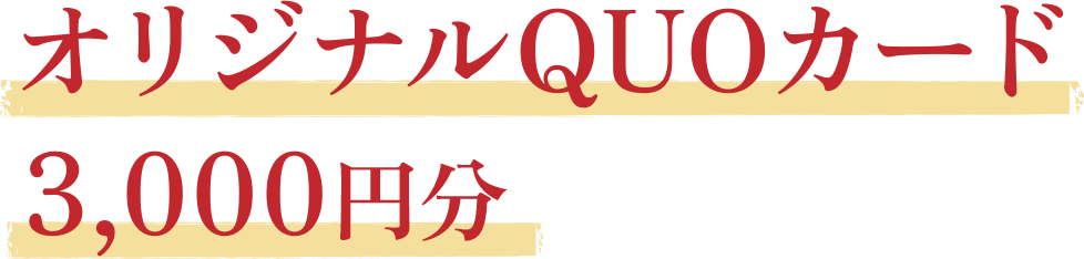 オリジナルQUOカード3,000円分