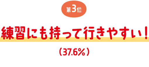 第3位 練習にも持って行きやすい！（37.6％）